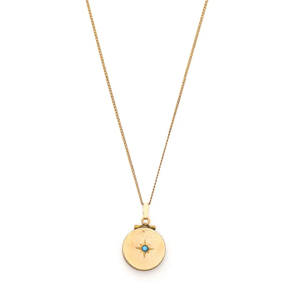 Opal Starburst Antique Locket