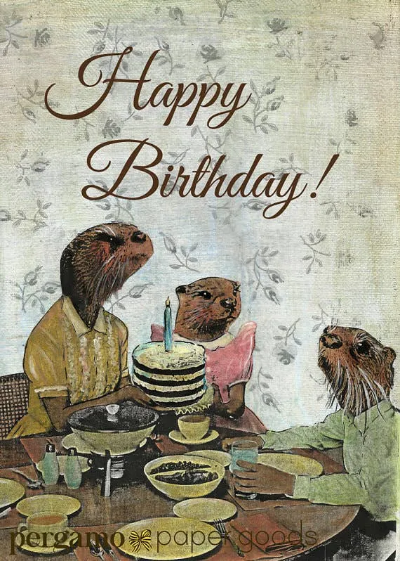 Otter Cake Card