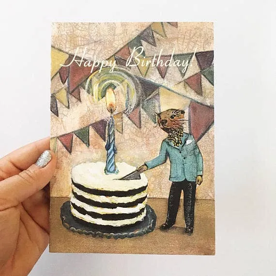 Otter Cake Card