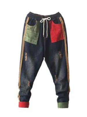 Pantalon vintage taille haute femme
