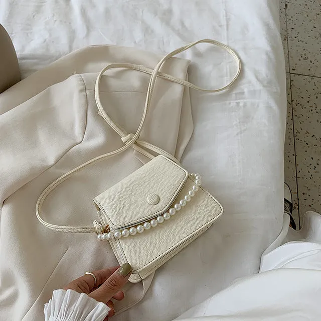 Pearl Design PU Leather Crossbody Bags For Women 2020 Mini Shoulder Messenger Bag Female Fashion Handbags and Purses