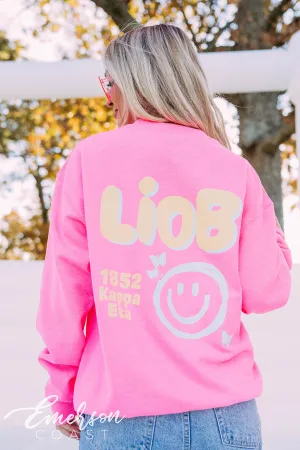 Phi Mu PR LIOB Smiley Face Crewneck