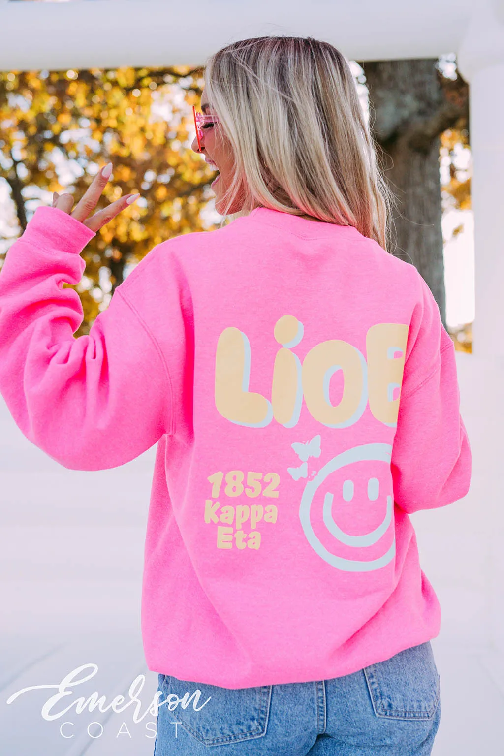 Phi Mu PR LIOB Smiley Face Crewneck
