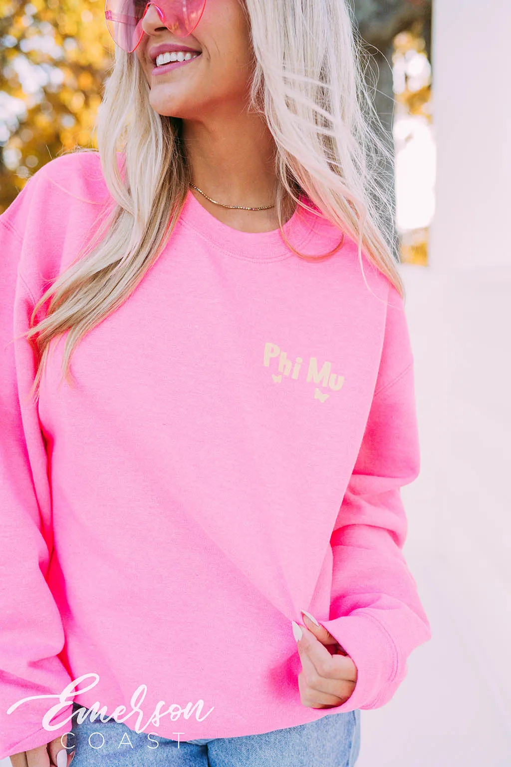 Phi Mu PR LIOB Smiley Face Crewneck
