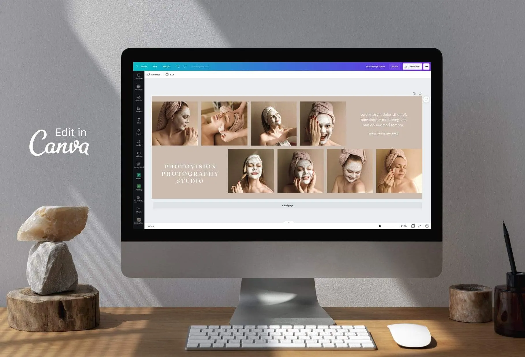Photovision Facebook Cover for Photographers Editable Canva Template