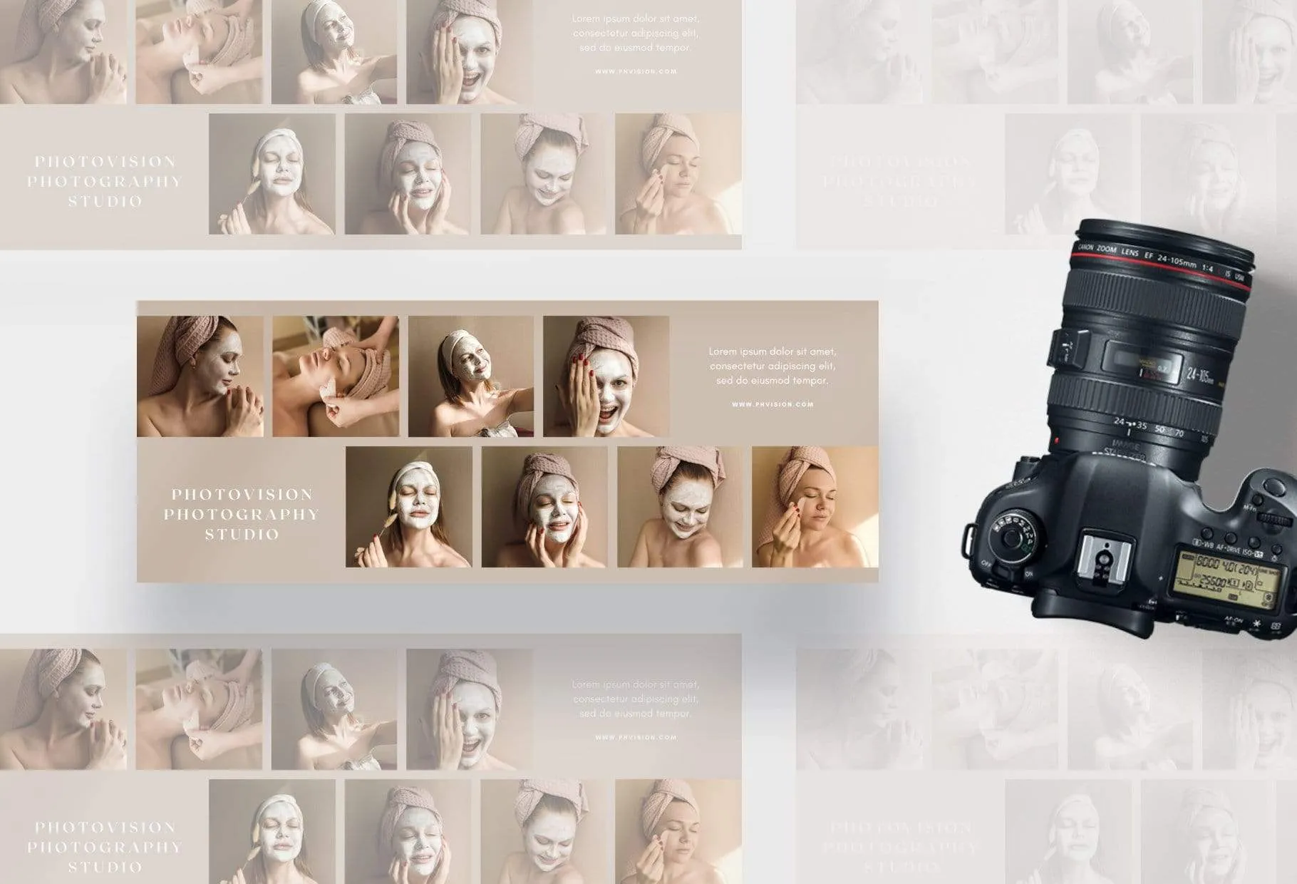 Photovision Facebook Cover for Photographers Editable Canva Template