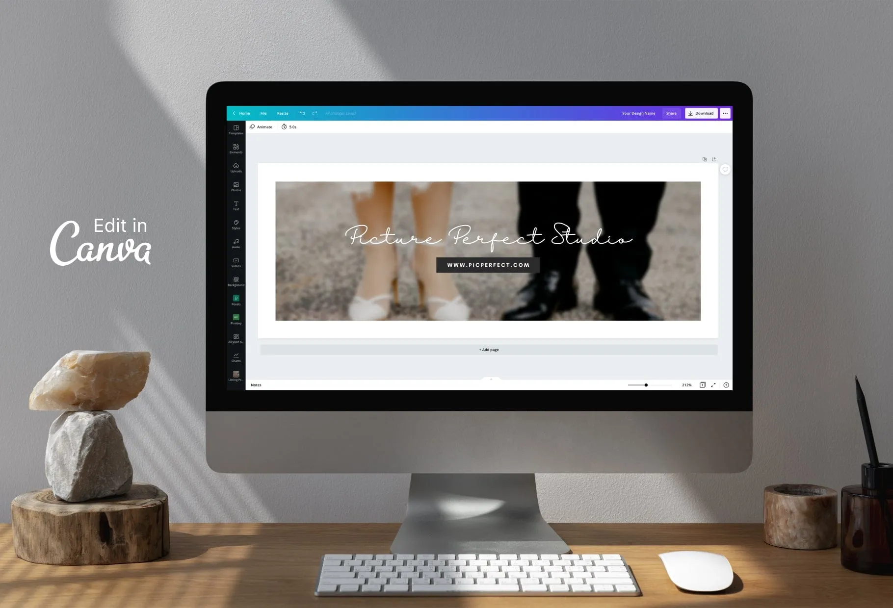 Picture Perfect Studio Facebook Cover for Photographers Editable Canva Template