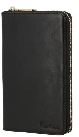 Pierre Cardin Vegan Leather Zip Around Travel Wallet PCU02020BKBK-A0