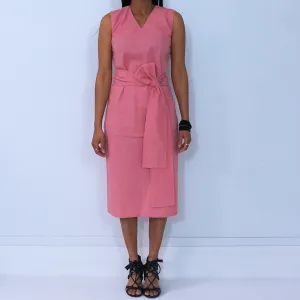 Pink Cotton Sleeveless V Loose Top | ALPHONSINA