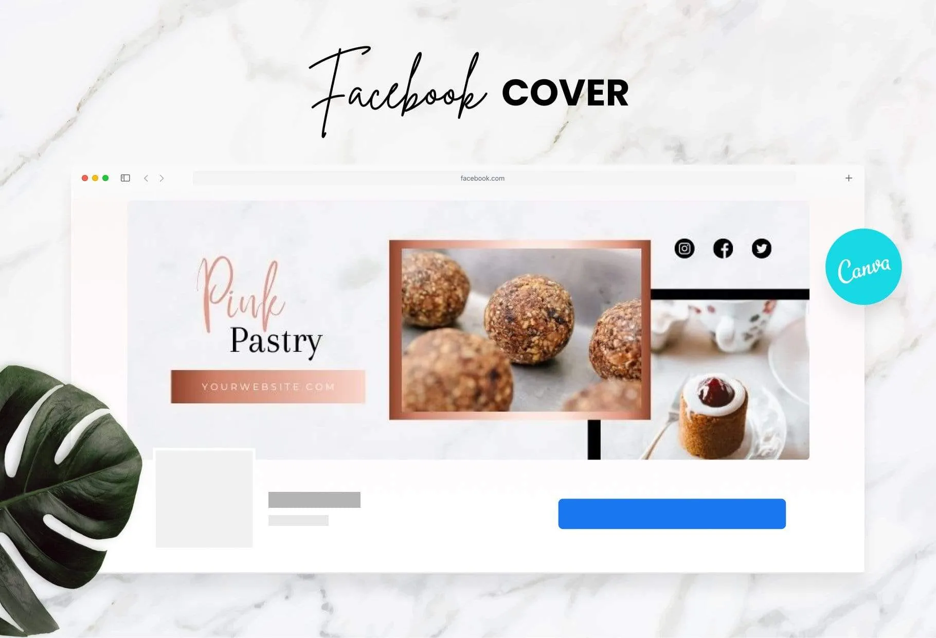 Pink Facebook Cover Canva Template