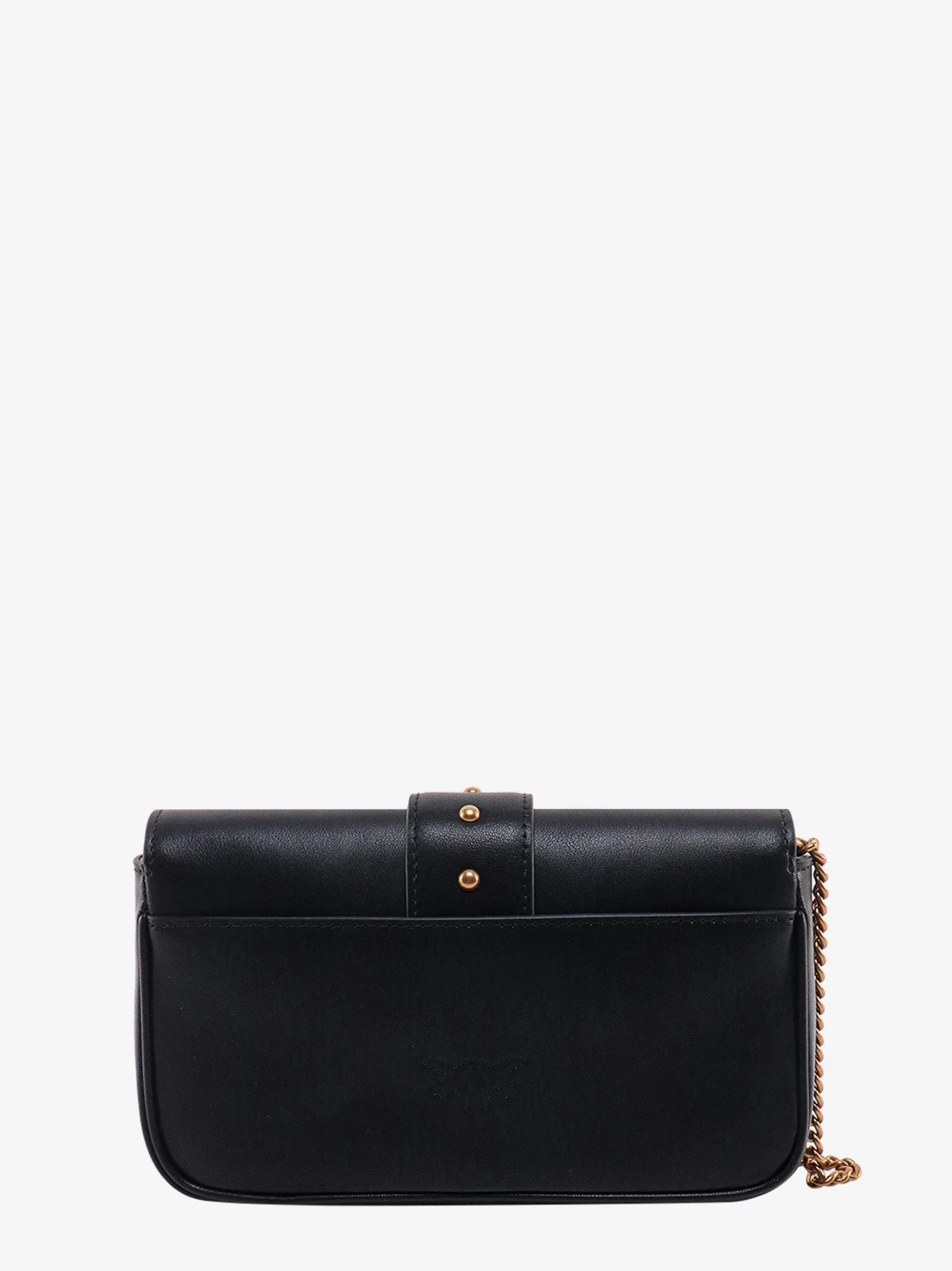 Pinko Love One Pocket Leather Shoulder Bag With Love Birds Buckle