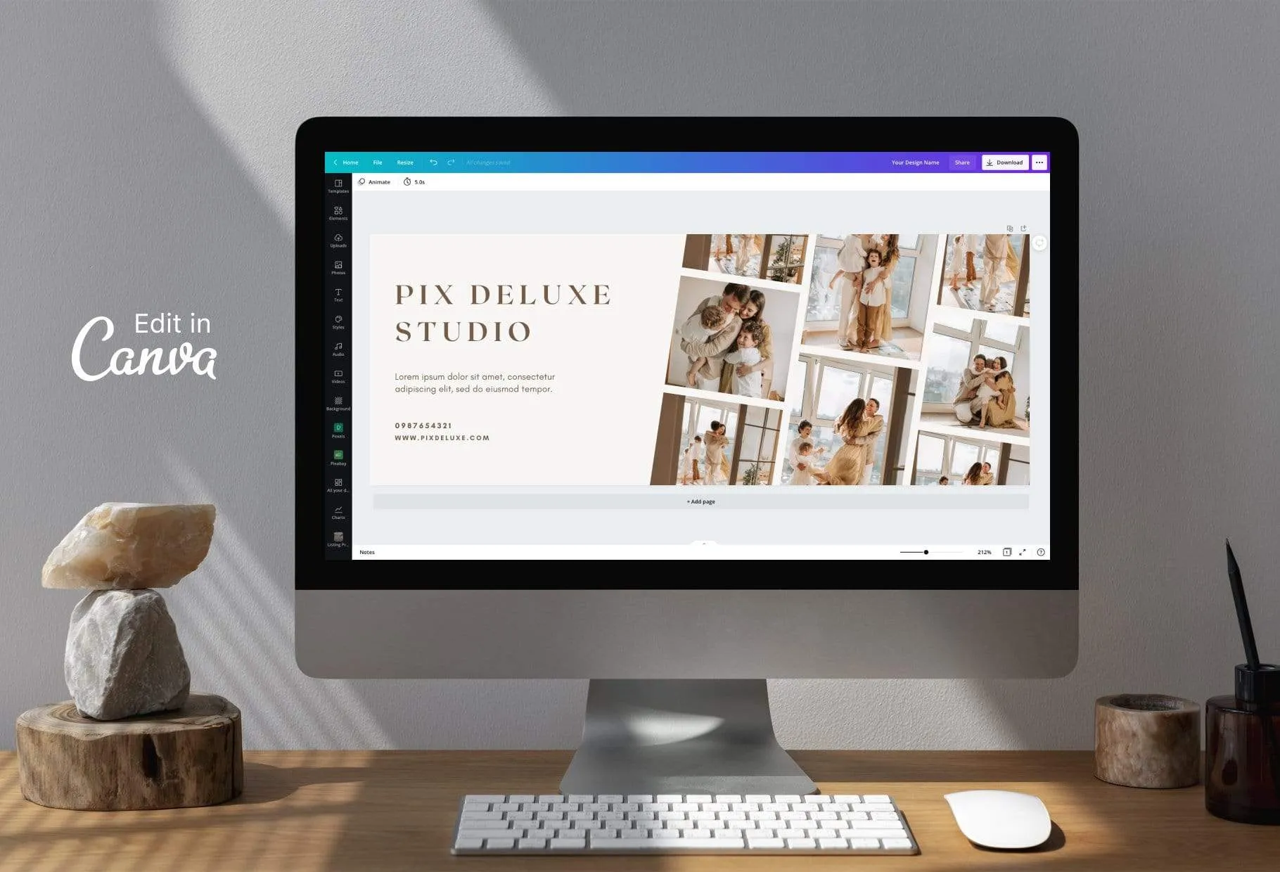 Pix Facebook Cover for Photographers Editable Canva Template