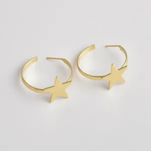 Popular Five-pointed Star Round Stud Earrings
