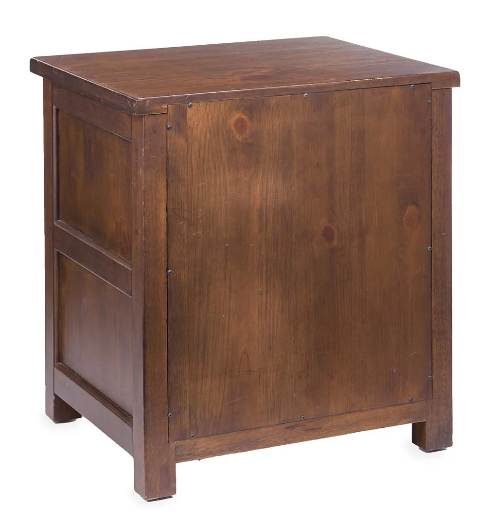 Portland Ice Box Wood Storage Side Table with Replica Hardware Plow & Hearth