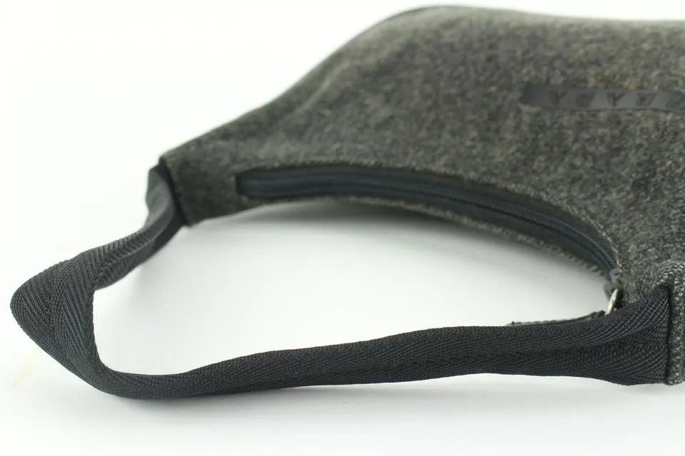 Prada Charcoal Grey Wool Mini Hobo Shoulder Bag 13p36