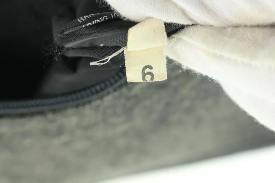 Prada Charcoal Grey Wool Mini Hobo Shoulder Bag 13p36