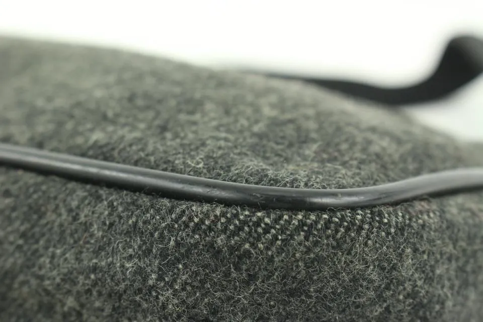 Prada Charcoal Grey Wool Mini Hobo Shoulder Bag 13p36
