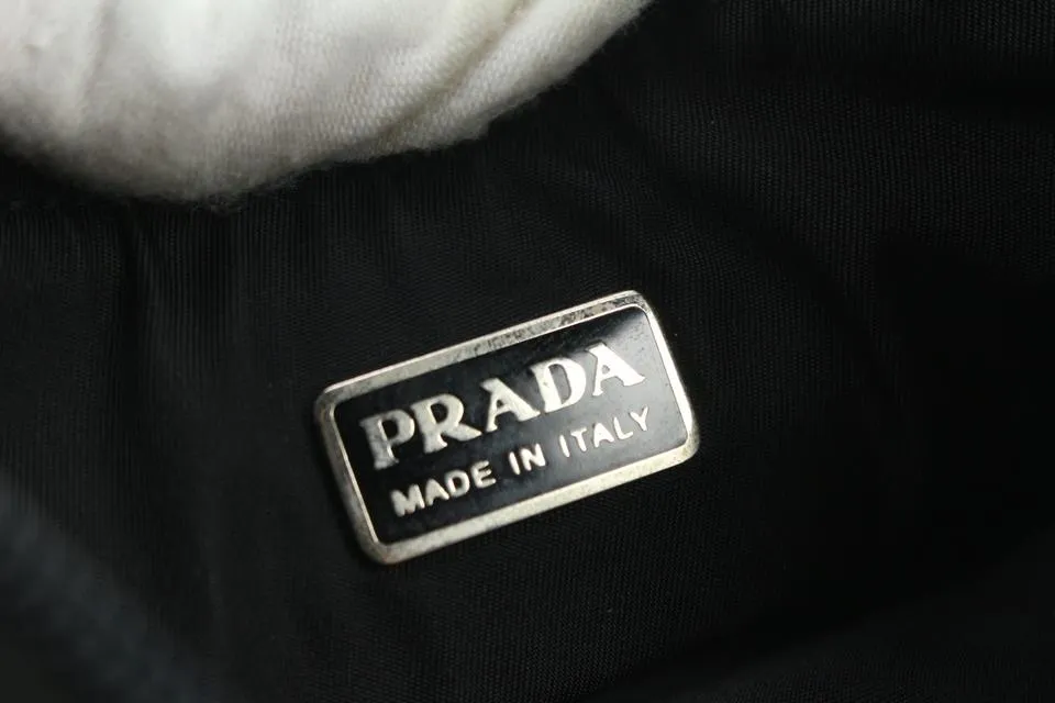 Prada Charcoal Grey Wool Mini Hobo Shoulder Bag 13p36