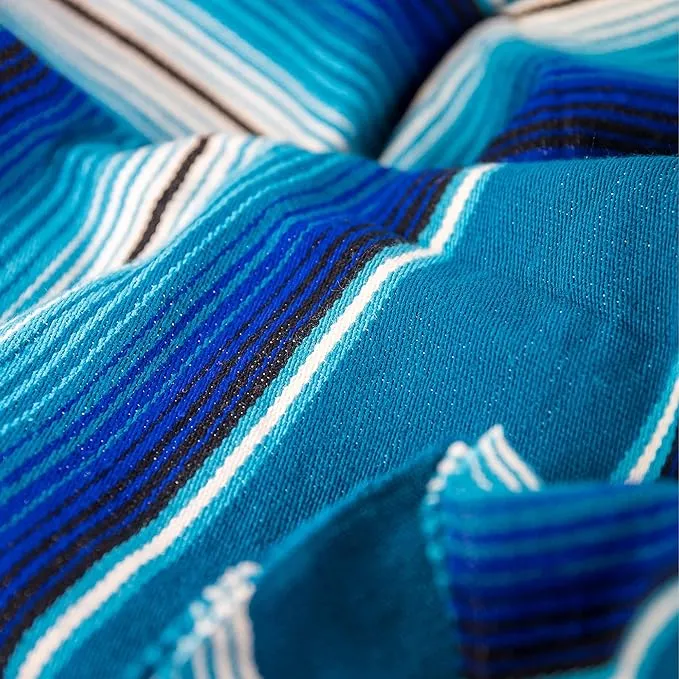 Premium Mexican Blanket, Authentic Hand Woven Falsa Blanket & Yoga Blanket | Made by Traditional Mexican Artisans, Perfect Saddle Blanket, Beach Blanket, Picnic Blanket, Car Blanket, Outdoor Blanket