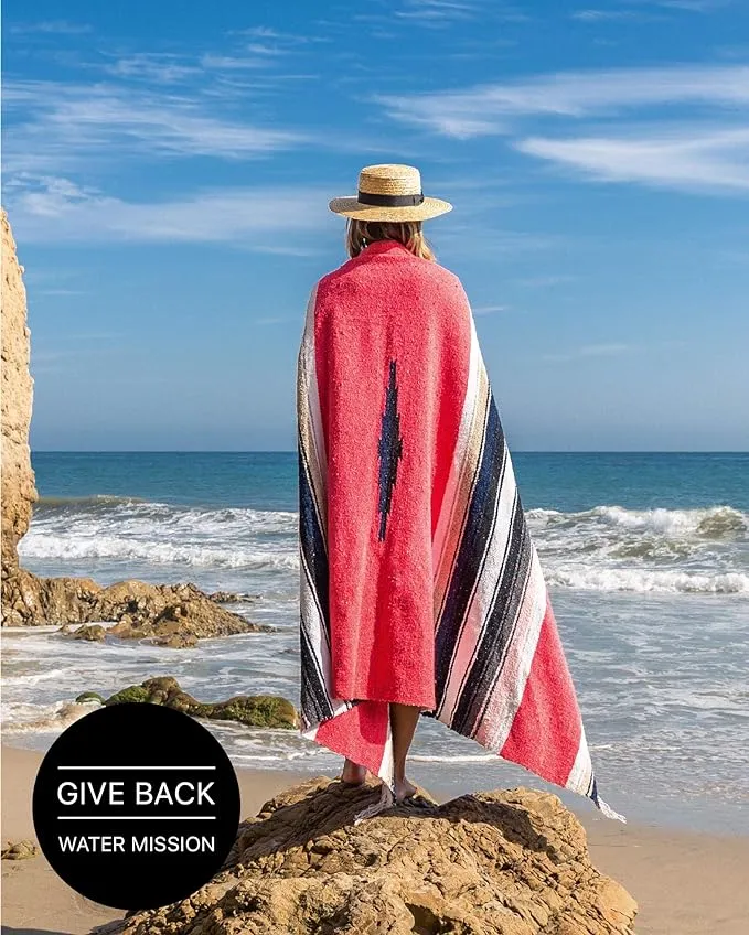 Premium Mexican Blanket, Authentic Hand Woven Falsa Blanket & Yoga Blanket | Made by Traditional Mexican Artisans, Perfect Saddle Blanket, Beach Blanket, Picnic Blanket, Car Blanket, Outdoor Blanket