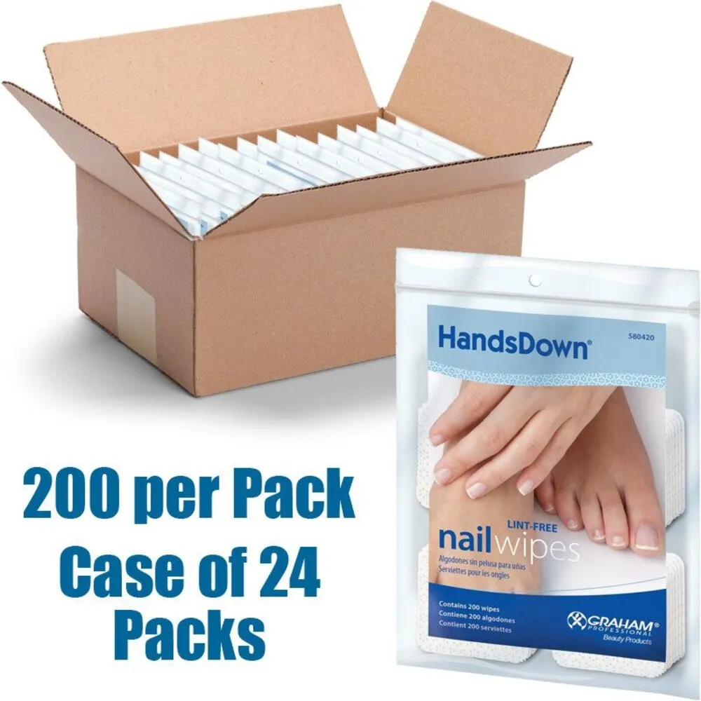 Professional Lint-Free 2" X 2" Nail Wipes / 200 Wipes Per Bag, 24 Bags Per Case = 4,800 Nail Wipes by HandsDown
