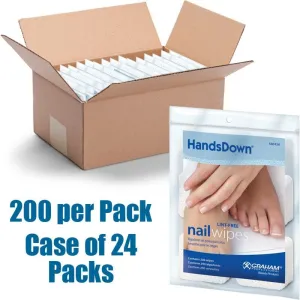 Professional Lint-Free 2" X 2" Nail Wipes / 200 Wipes Per Bag, 24 Bags Per Case = 4,800 Nail Wipes by HandsDown