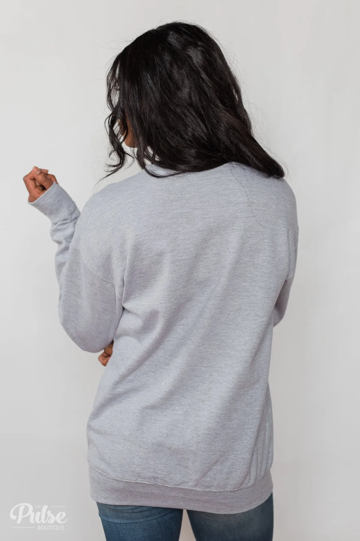 "Caffeine & Confidence" Crew Neck - Heather Grey