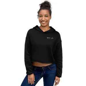 "Mountain- AQUA" Crop Hoodie