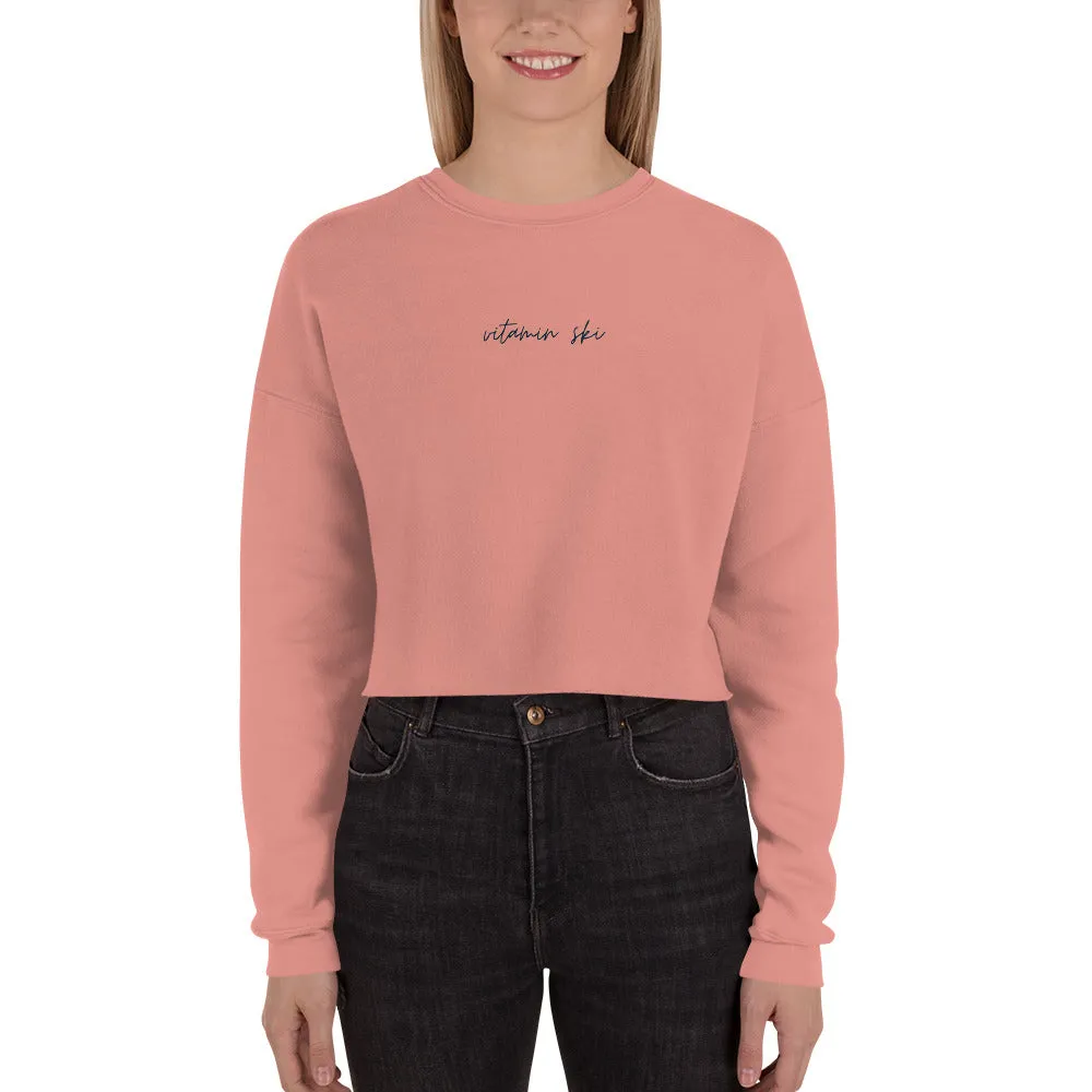 "VITAMIN SKI- NAVY" Crop Sweatshirt