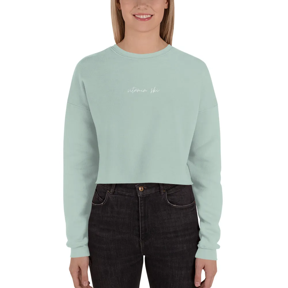 "VITAMIN SKI- WHITE" Crop Sweatshirt