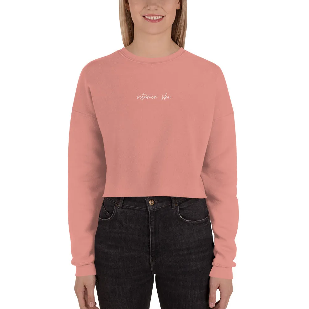 "VITAMIN SKI- WHITE" Crop Sweatshirt