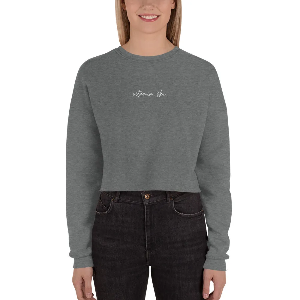 "VITAMIN SKI- WHITE" Crop Sweatshirt