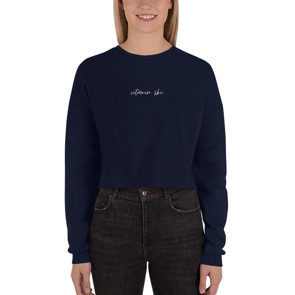 "VITAMIN SKI- WHITE" Crop Sweatshirt
