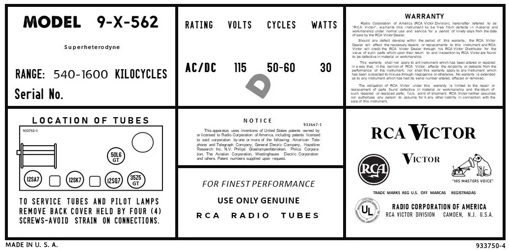 RCA-9X562