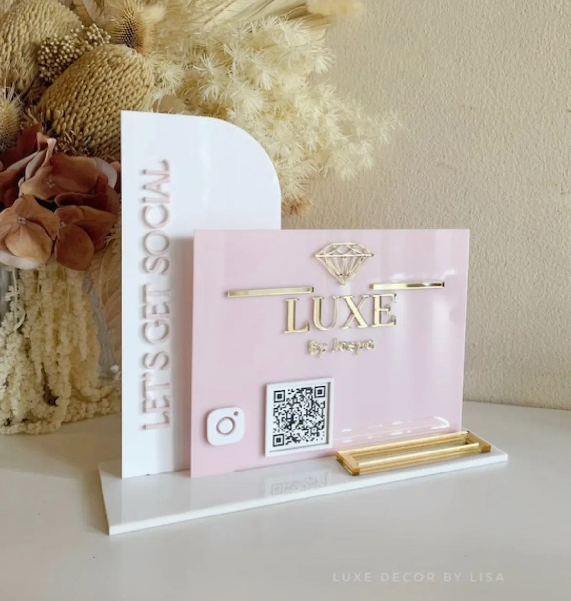 Rectangle Social, Logo, QR   Card Holder