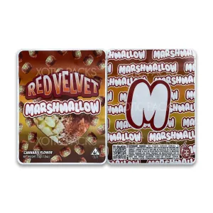 Red Velvet Mylar Bag 3.5 Grams with Labels and Stickers