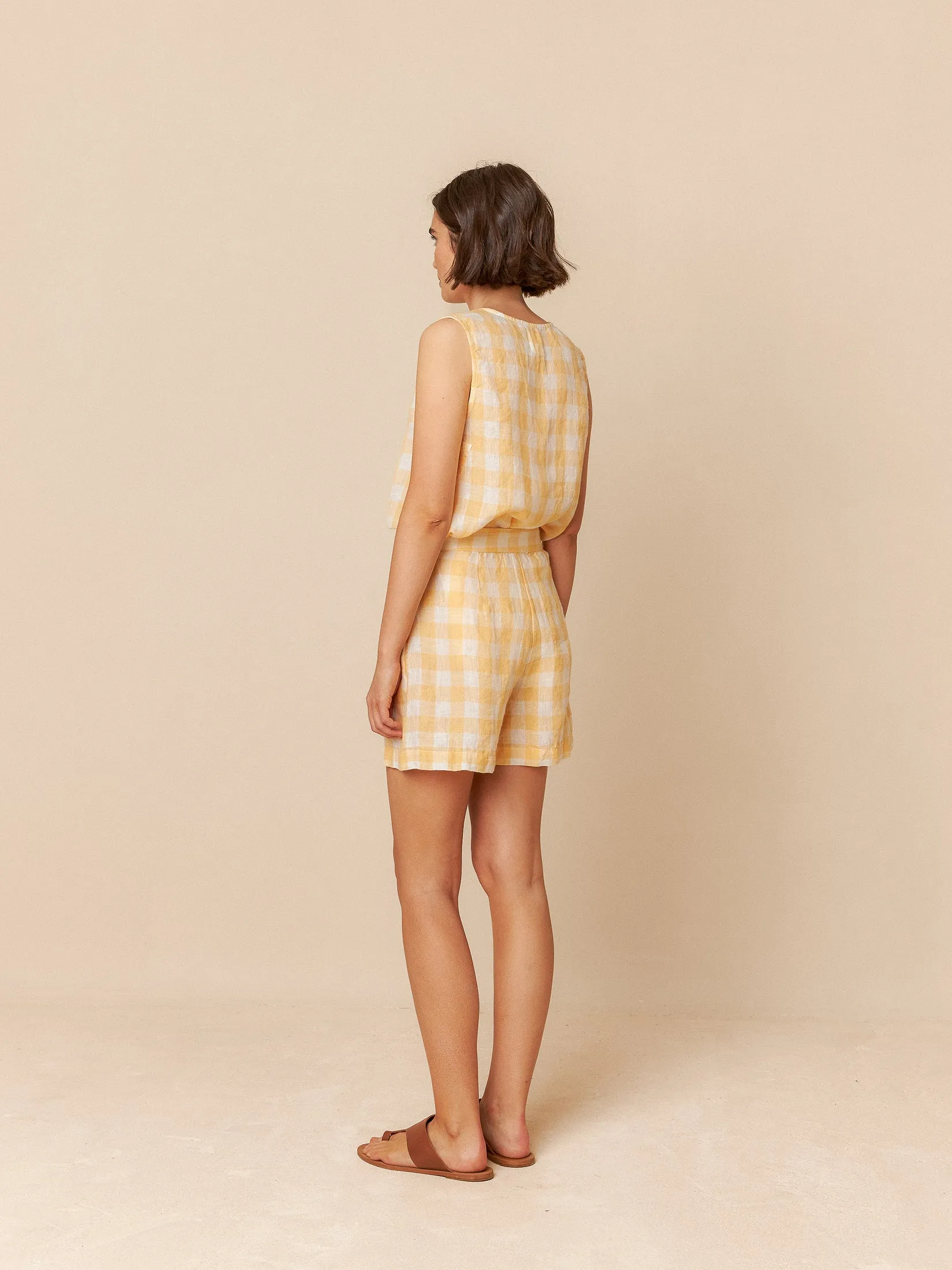 Retro Vichy Shorts Tangerine