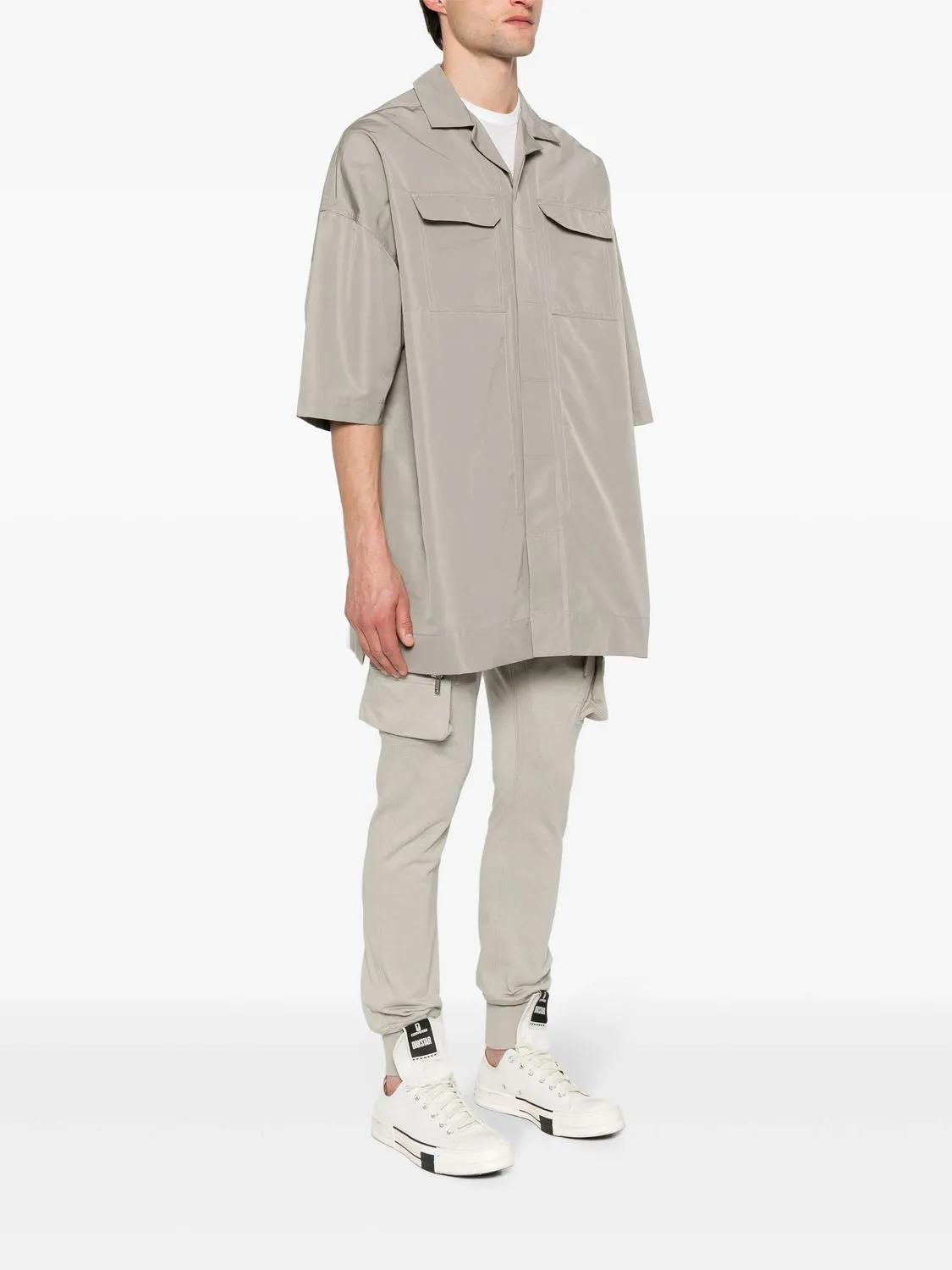 RICK OWENS Strap-Detail Shirt with Classic Collar for Men