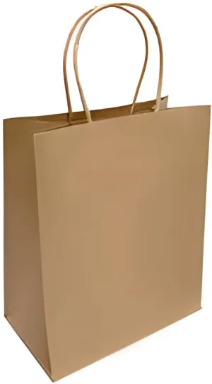 RiteEarth - 8" x 4.5" x 10" Kraft Paper Twist Handle Bag, 250/Cs , 42Cs/Sk - PT08410K