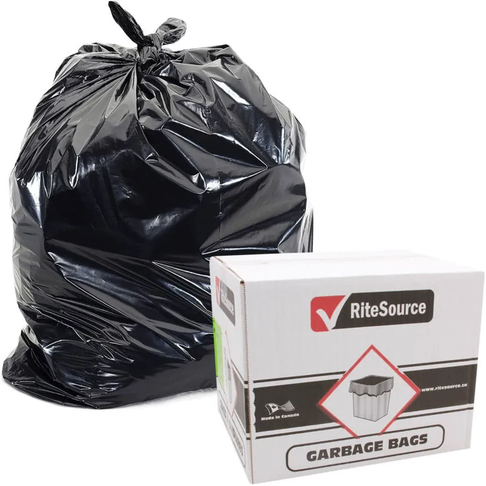 RiteSource - 35" x 47" Strong Black Garbage Bags, 200/Cs - L3547SB