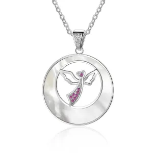 Romantic 925 Silver Sterling Necklace with Pearl Angel Pendant for Women, New Arrival 2018 Jewelry Gift