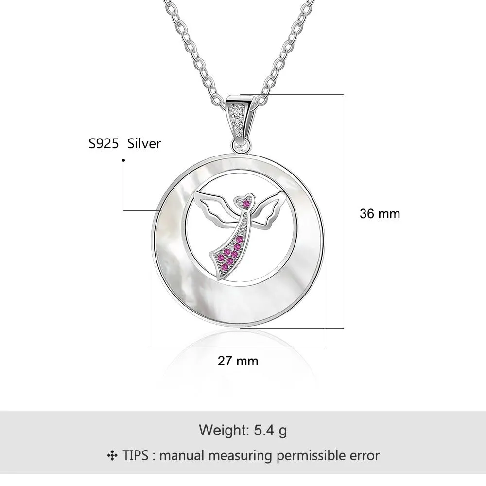 Romantic 925 Silver Sterling Necklace with Pearl Angel Pendant for Women, New Arrival 2018 Jewelry Gift