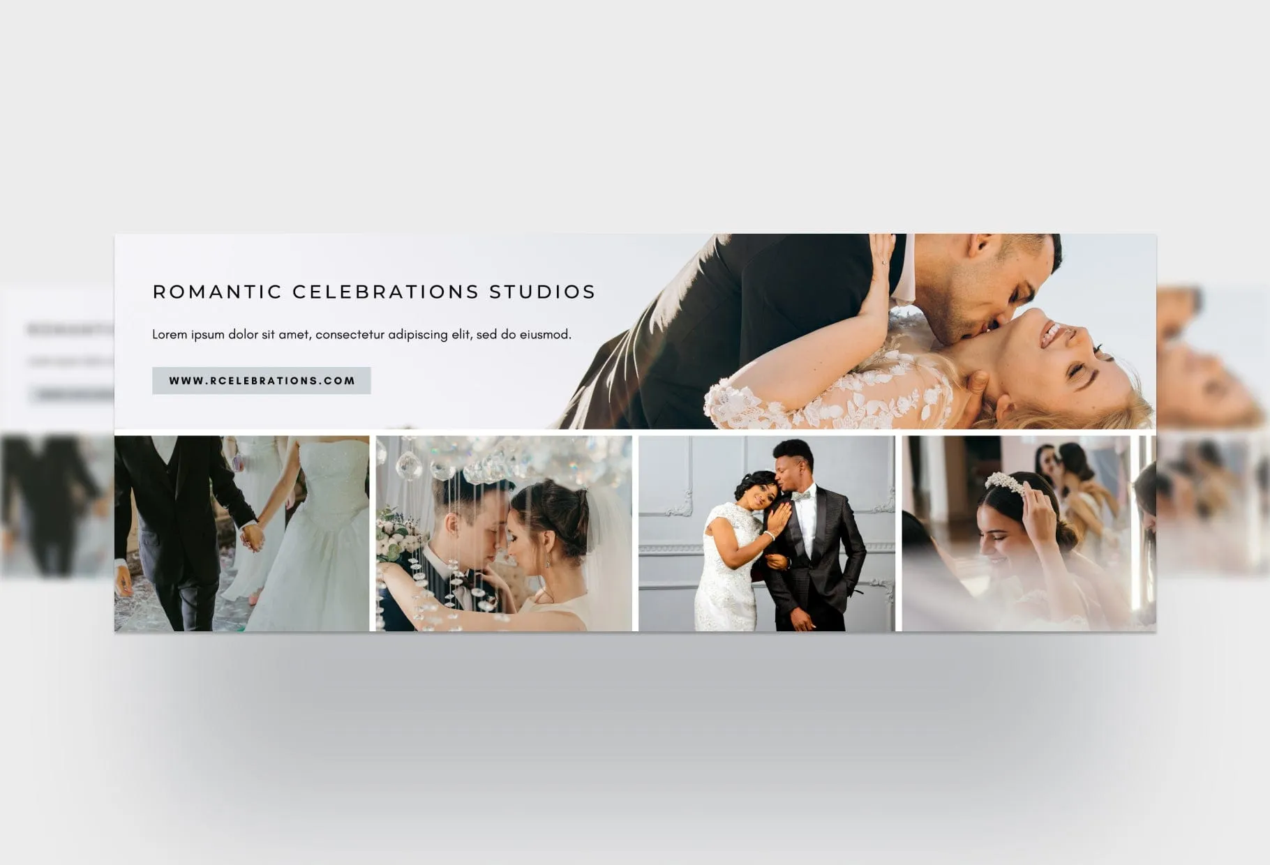 Romantic Celebrations Studios Facebook Cover for Photographers Editable Canva Template