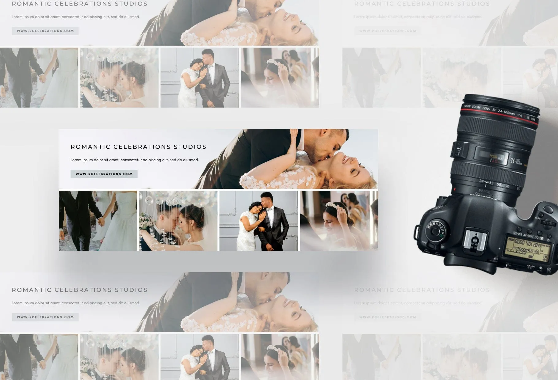 Romantic Celebrations Studios Facebook Cover for Photographers Editable Canva Template
