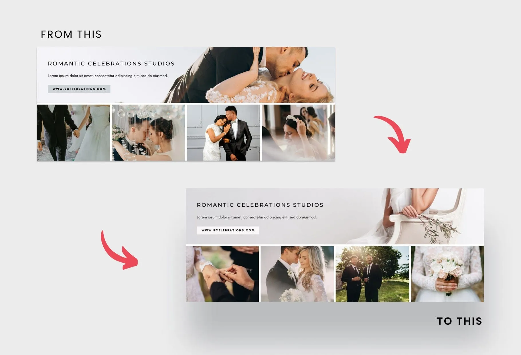 Romantic Celebrations Studios Facebook Cover for Photographers Editable Canva Template
