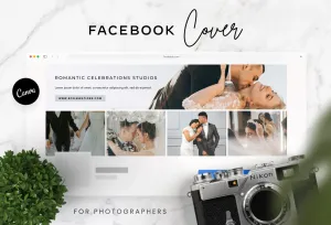 Romantic Celebrations Studios Facebook Cover for Photographers Editable Canva Template