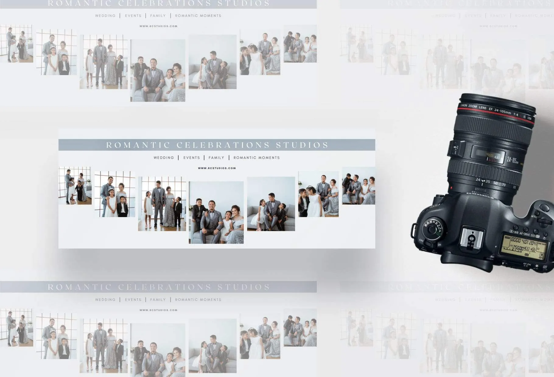 Romantic Facebook Cover for Photographers Editable Canva Template