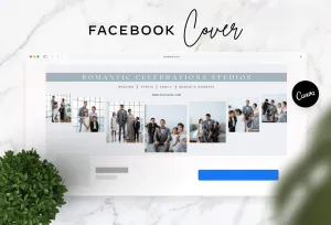 Romantic Facebook Cover for Photographers Editable Canva Template