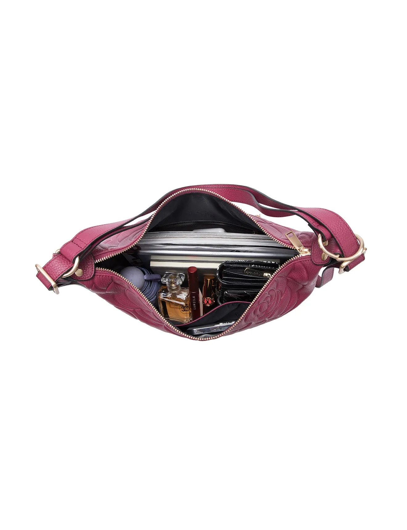 ROSANNA LEATHER CONVERTIBLE BACKPACK- E1-0839-RASPBERRY
