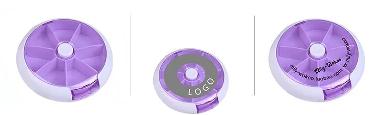 Rotating Pill Box With 7 Compartments